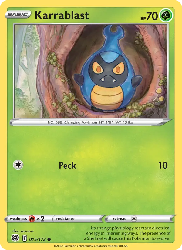Karrablast, Pokémon card
