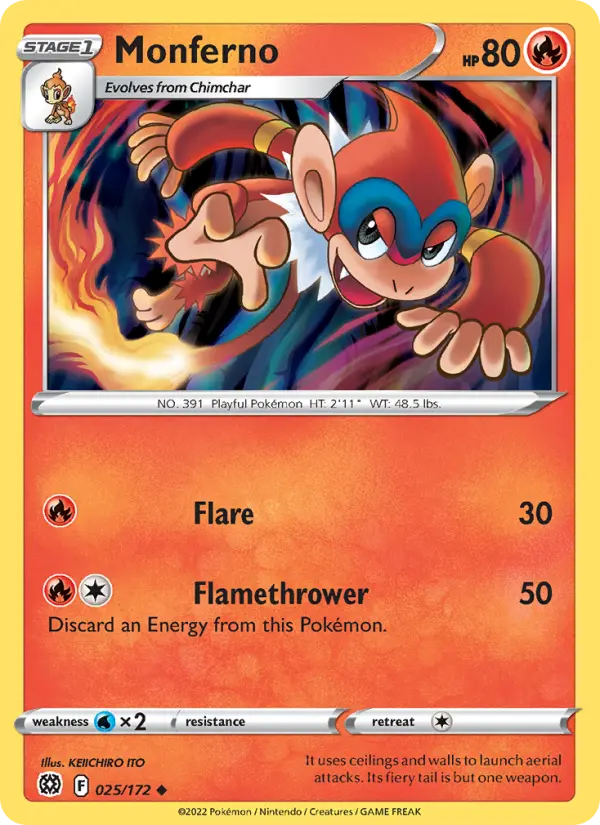 Monferno, Pokémon card