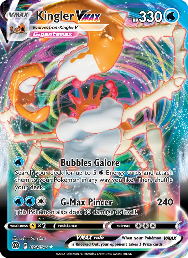 Kingler VMAX, Pokémon card