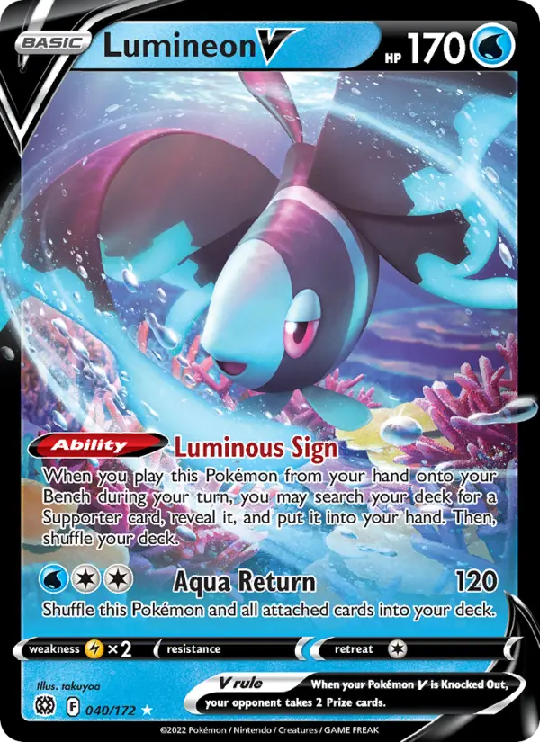 Lumineon V, Pokémon card