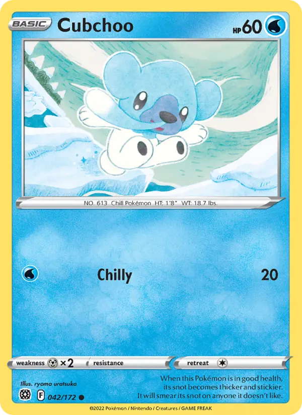 Cubchoo, Pokémon card
