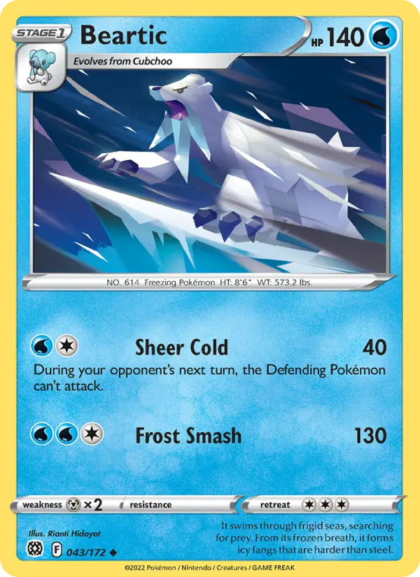 Beartic, Pokémon card