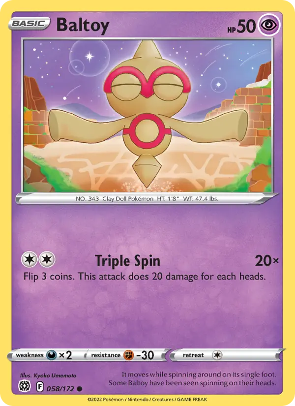 Baltoy, Pokémon card