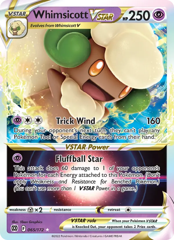 Whimsicott VSTAR, Pokémon card