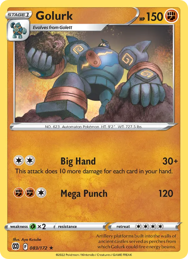 Golurk, Pokémon card