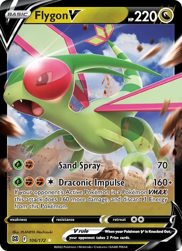 Flygon V, Pokémon card