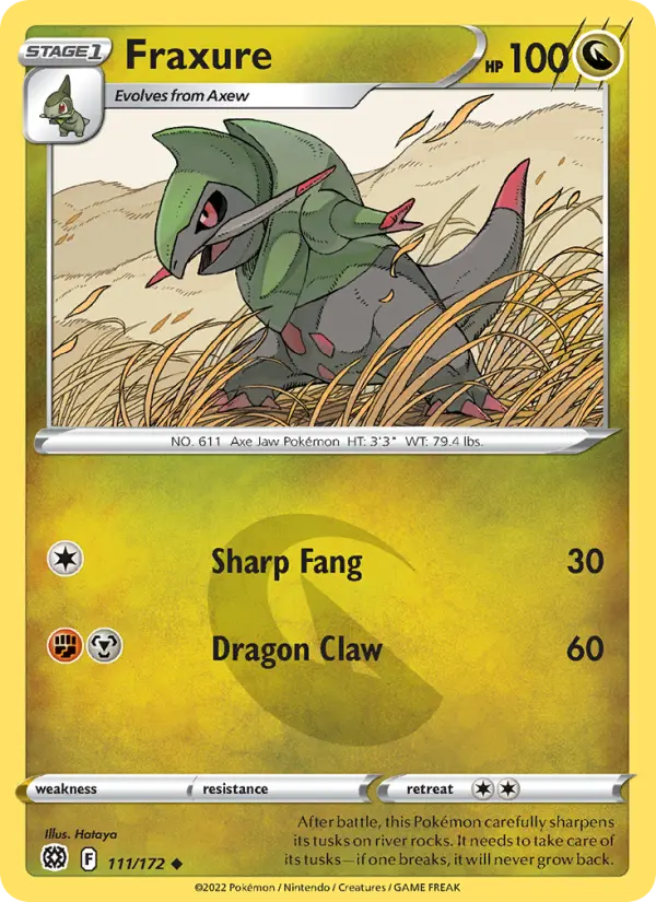 Fraxure, Pokémon card