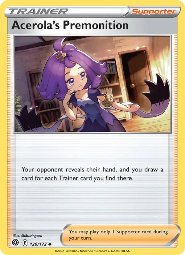 Acerola's Premonition, Pokémon card