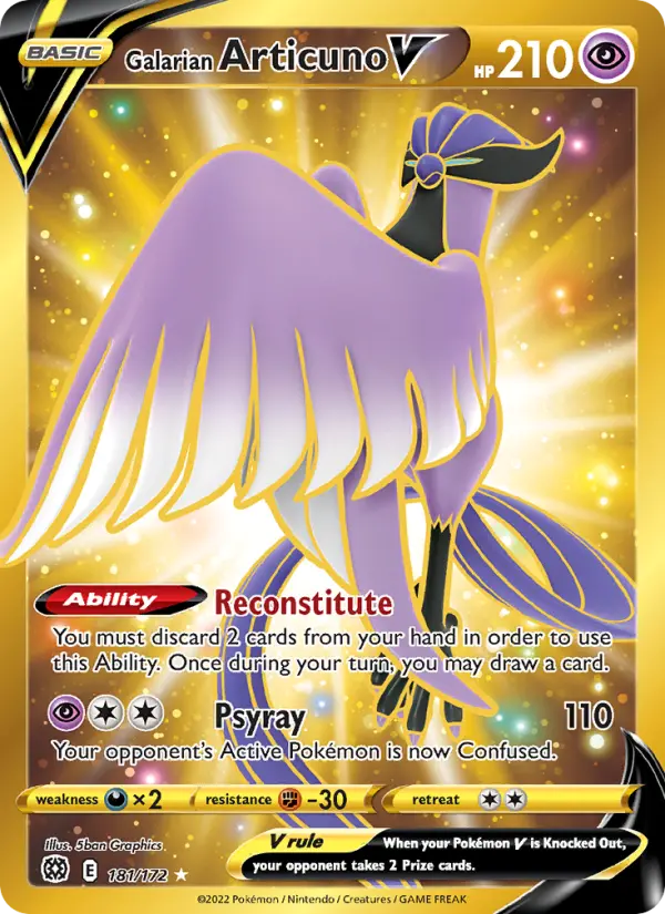 Galarian Articuno V, Pokémon card