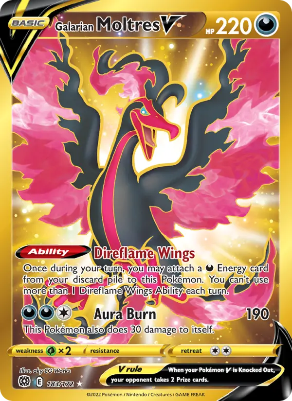 Galarian Moltres V, Pokémon card