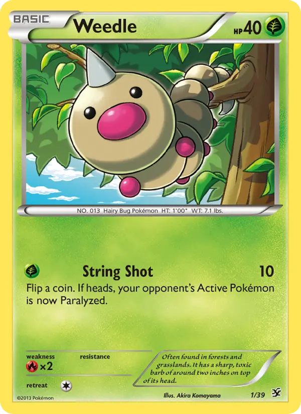 Weedle, Pokémon card