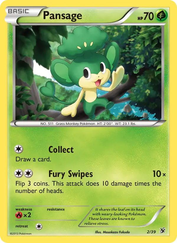 Pansage, Pokémon card
