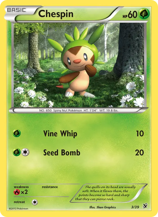 Chespin, Pokémon card