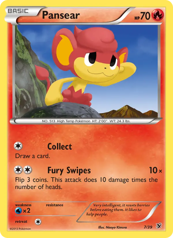 Pansear, Pokémon card