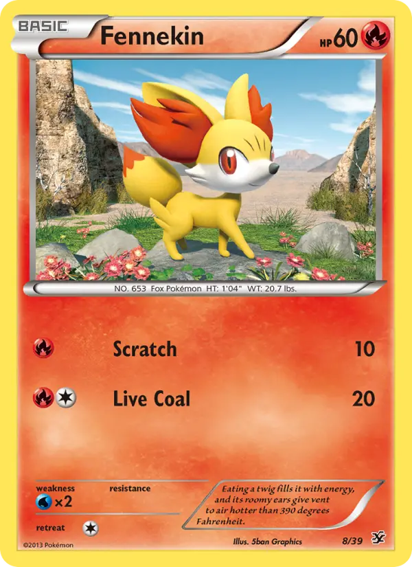 Fennekin, Pokémon card