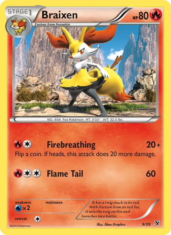 Braixen, Pokémon card
