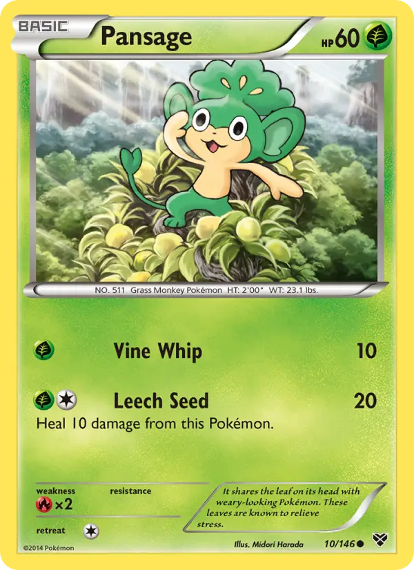 Pansage, Pokémon card
