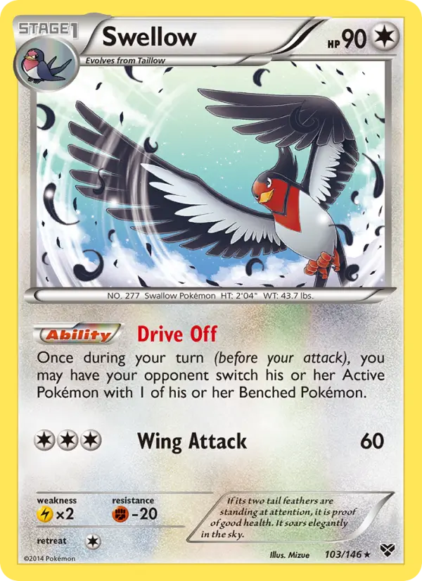 Swellow, Pokémon card