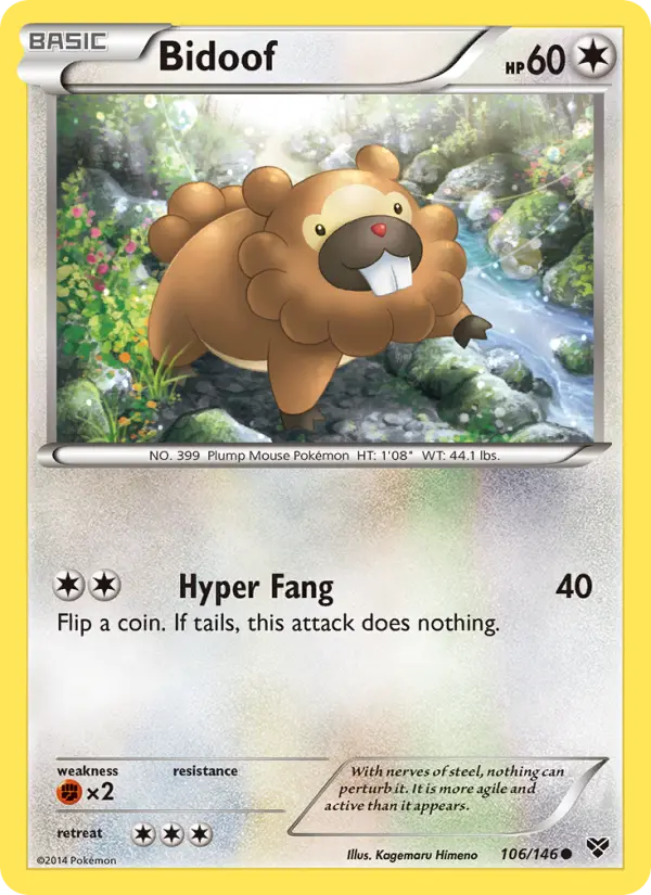 Bidoof, Pokémon card