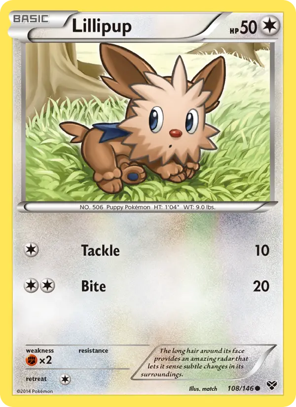 Lillipup, Pokémon card