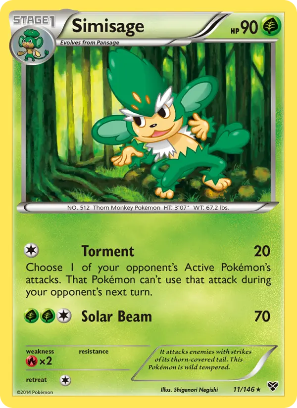 Simisage, Pokémon card