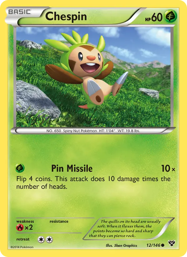 Chespin, Pokémon card