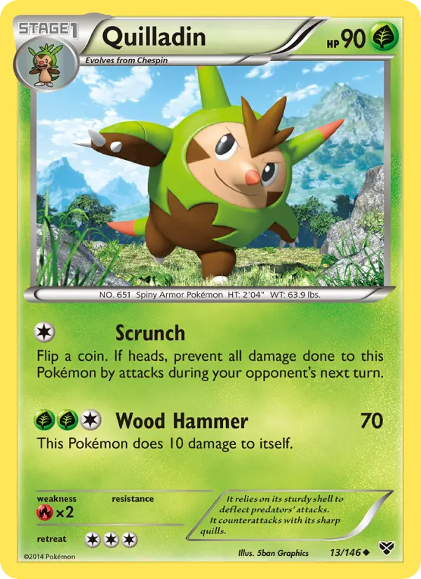 Quilladin, Pokémon card