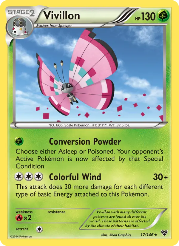 Vivillon, Pokémon card