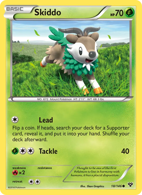 Skiddo, Pokémon card