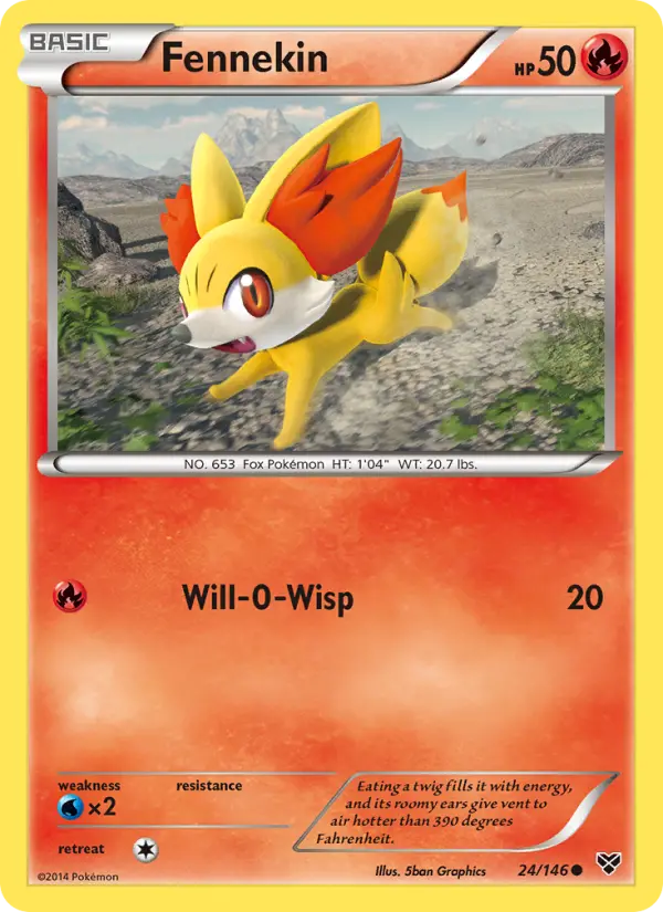 Fennekin, Pokémon card