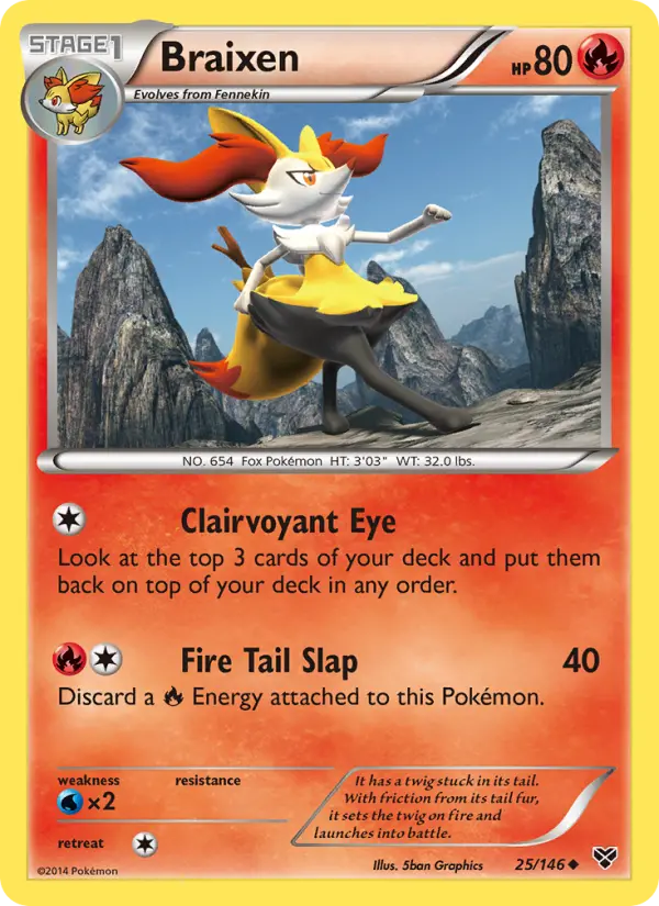 Braixen, Pokémon card
