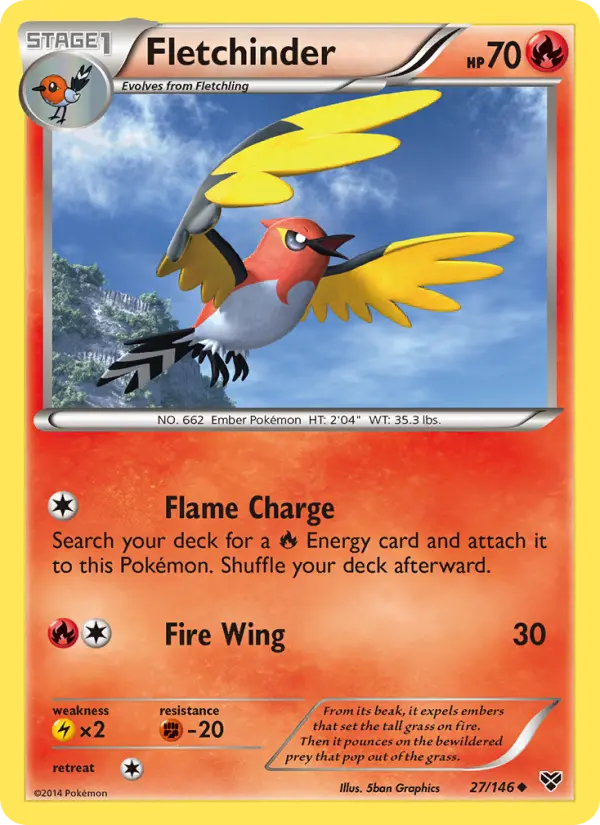 Fletchinder, Pokémon card