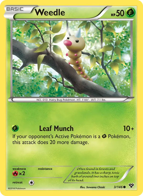 Weedle, Pokémon card