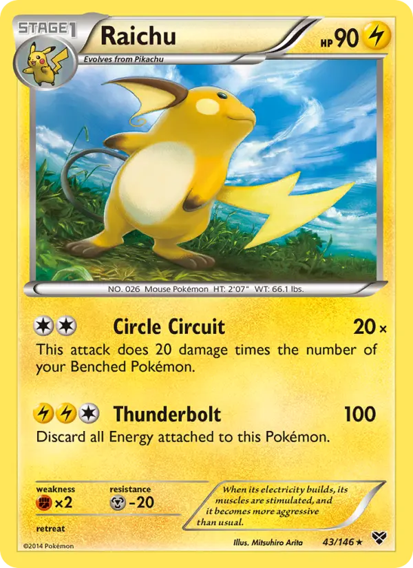 Raichu, Pokémon card