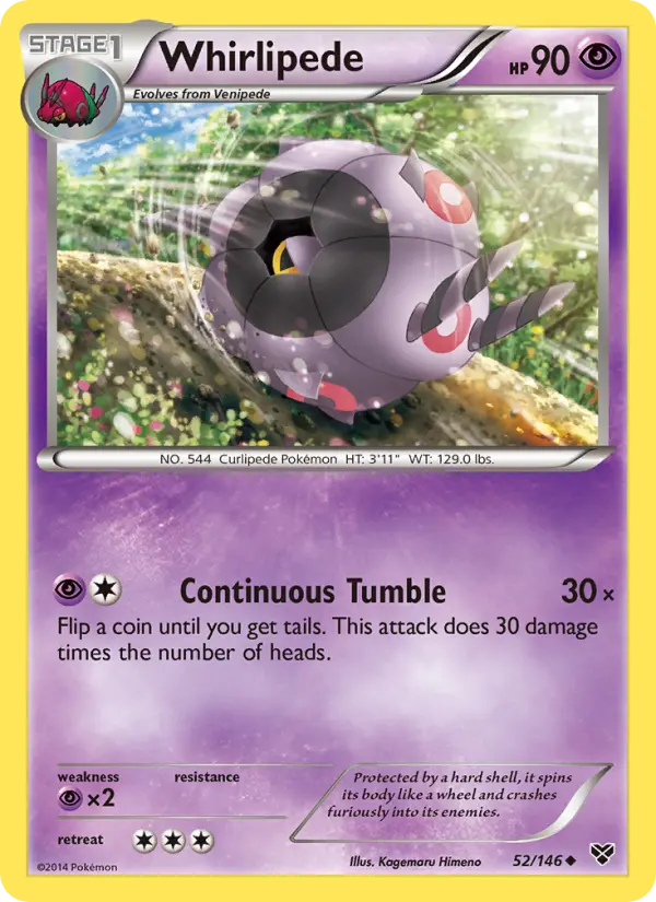Whirlipede, Pokémon card