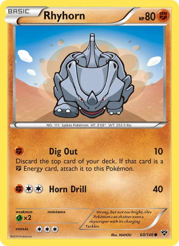 Rhyhorn, Pokémon card