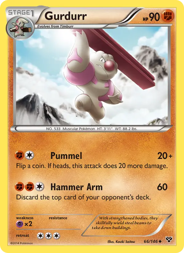 Gurdurr, Pokémon card