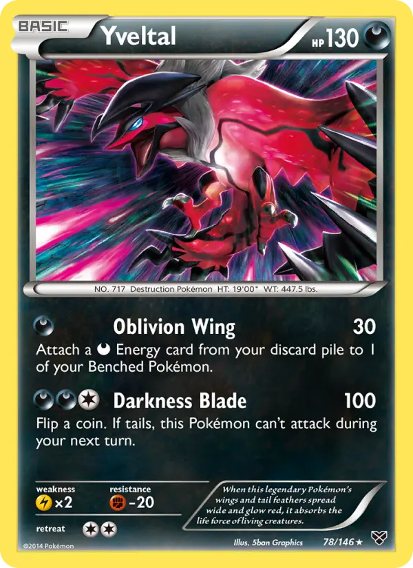 Yveltal, Pokémon card