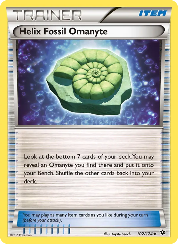 Helix Fossil Omanyte, Pokémon card