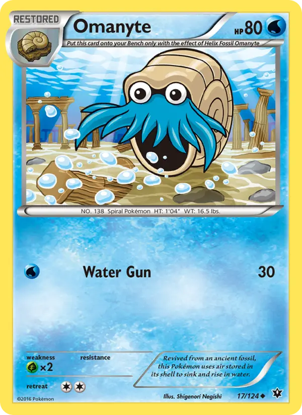 Omanyte, Pokémon card