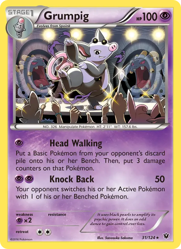 Grumpig, Pokémon card