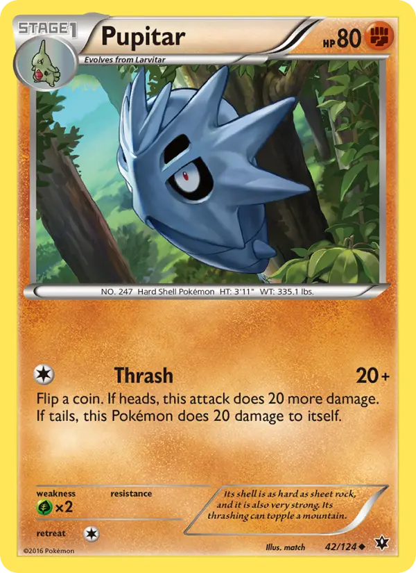 Pupitar, Pokémon card
