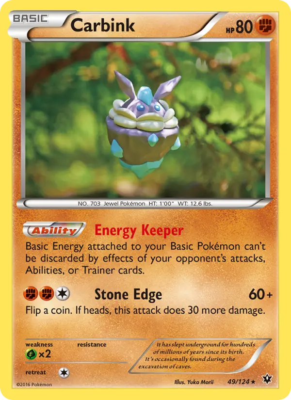 Carbink, Pokémon card