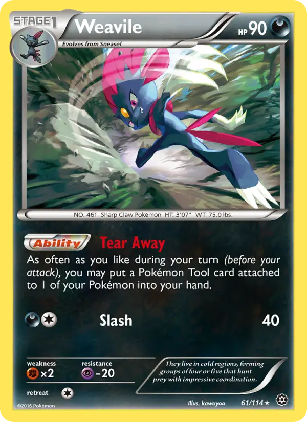 Weavile, Pokémon card