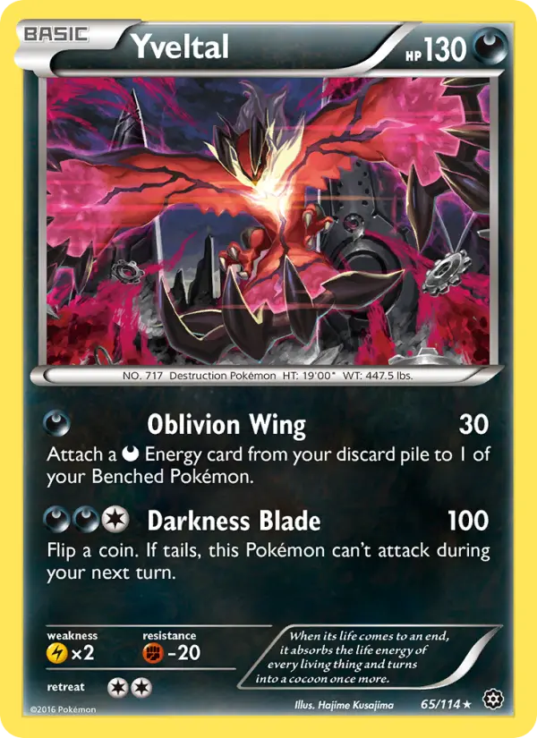 Yveltal, Pokémon card