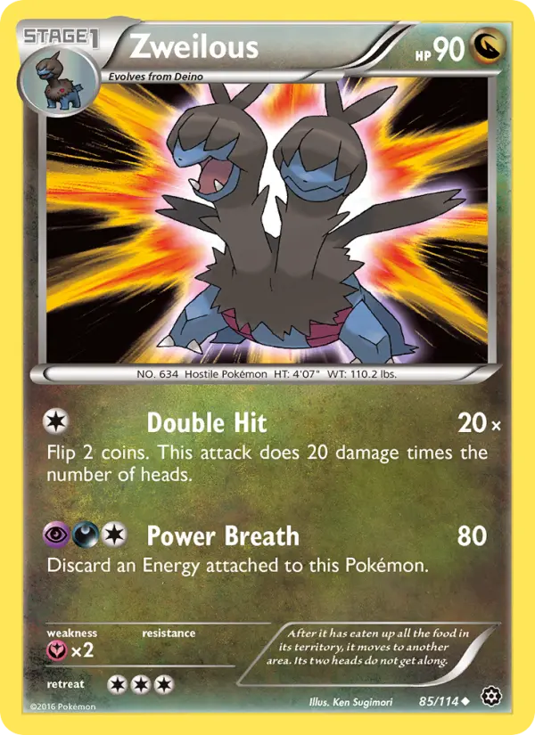 Zweilous, Pokémon card