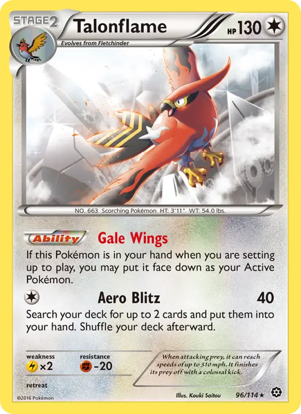 Talonflame, Pokémon card