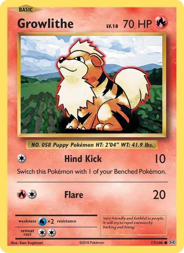 Growlithe, Pokémon card