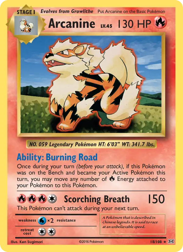 Arcanine, Pokémon card