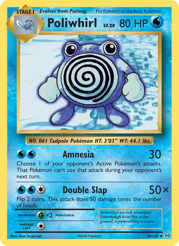Poliwhirl, Pokémon card